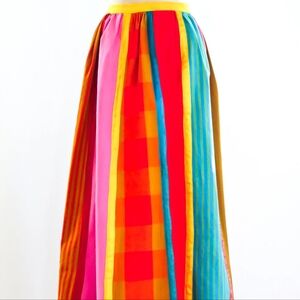Vintage 1970’s JOSEFA PATCHWORK STRIPED MAXI SKIRT 100%Cotton RARE!!